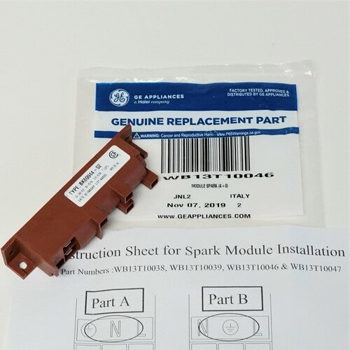 WB13T10046 Genuine GE Gas Range Spark Module for BK50044.52 AP3778816 PS952864