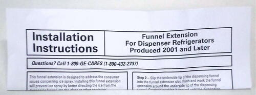 Genuine OEM GE Refrigerator Funnel Extension WR49X10075 for AP3414746 PS966586