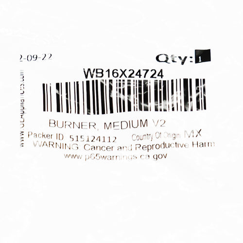 General Electric WB16X24724 OEM Gas Range Burner for GE and Hotpoint - Medium V2