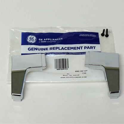 WB15X5189 Genuine GE Oven Range Door Handle End Caps Chrome