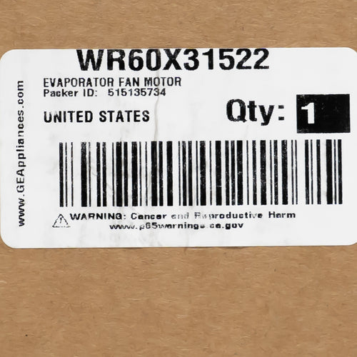 WR60X31522 Genuine OEM GE Refrigerator Evaporator Fan Motor
