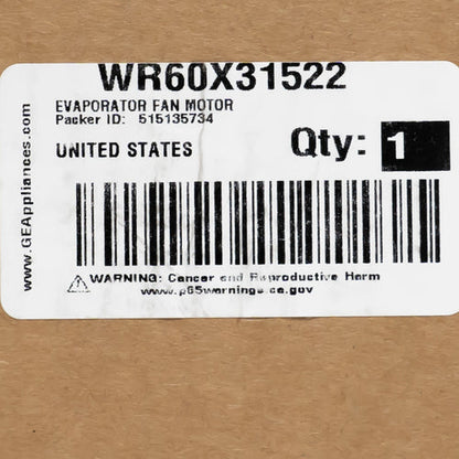 WR60X31522 Genuine OEM GE Refrigerator Evaporator Fan Motor