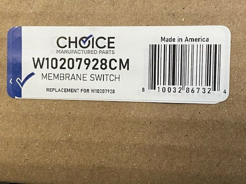 Choice Parts W10207928 for Whirlpool Range Oven Membrane Switch Touch Pad