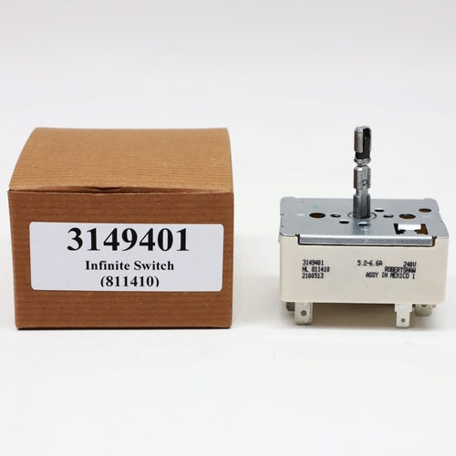 3149401 Infinite Control Switch for Whirlpool Range Stove Burner Eye 811430
