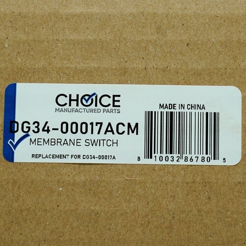 Choice Parts DG34-00017A for Samsung Range Oven Membrane Switch Touchpad Overlay