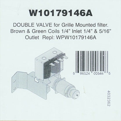 Refrigerator Water Inlet Solenoid Valve for Whirlpool Kitchenaid W10179146