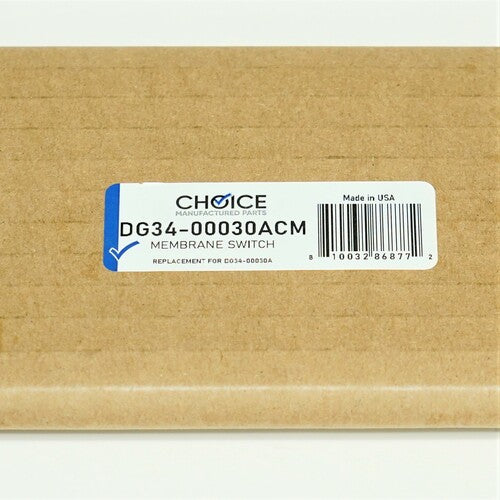 Choice Parts DG34-00030A for Samsung Range Oven Membrane Switch Control Panel