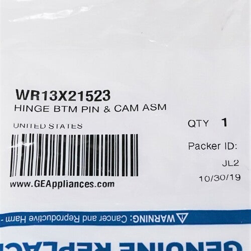 WR13X21523 GE Refrigerator Bottom Hing Pin & Cam Asm AP5951427 PS10056097