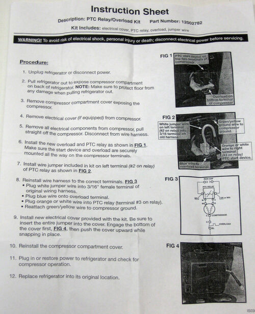 Refrigerator Relay Overload for Whirlpool Maytag 12002782 AP4009659 PS2004057