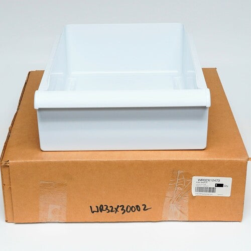 GE Refrigerator Snack Pan White WR32X10473 (WR32X28066 WR32X30002)