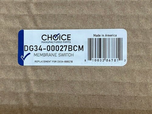 Choice Parts DG34-00027B for Samsung Range Membrane Switch Touchpad Overlay