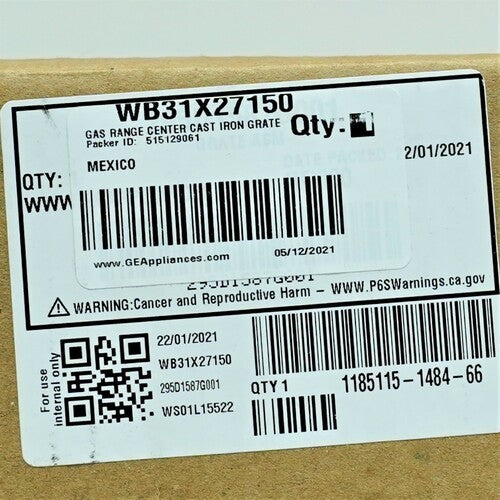 General Electric WB31X27150 Gas Range Stove Double Burner Cast Iron Grate (WB31X24737)