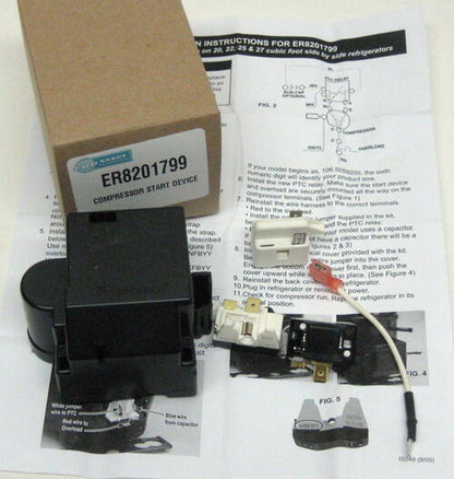 WP8201799 Refrigerator Relay Overload kit for Whirlpool Kenmore AP3873993