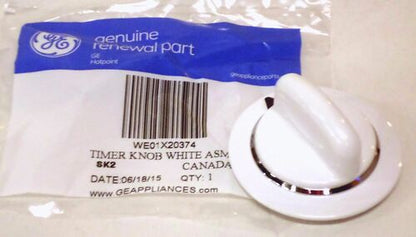 WE01X20374 GE Dryer Timer Control Knob White PS8769912 AP5805160